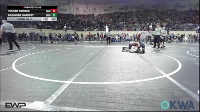 90 lbs Consi Of 4 - Tucker Piersol, Claremore Wrestling Club vs Dillinger Garrett, Geary