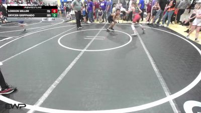 85 lbs Consi Of 4 - London Miller, Pin-King All Stars vs Brycen Grippando, HURRICANE WRESTLING ACADEMY