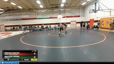 155 lbs Semifinal - Grayson Zemski, Sheridan vs Trevon Morton, Powell Middle School