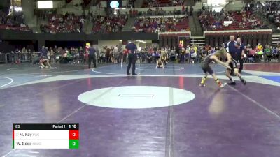 85 lbs Champ. Round 1 - Mj Fay, Forsyth Wrestling Club vs Willy Goss, Moses Lake Wrestling Club