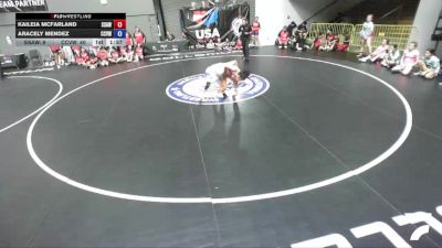 130 lbs Kaileia McFarland, SAWA - Sacramento Area Wrestling Association vs Aracely Mendez, CVWA - Central Valley Wrestling Association