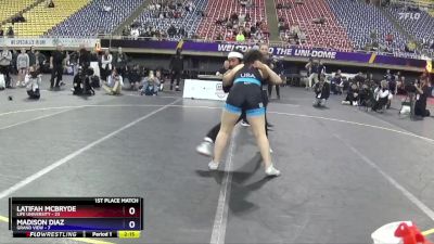 160 lbs Placement Matches (16 Team) - Latifah McBryde, Life University vs Madison Diaz, Grand View