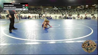 64 lbs 5th Place - Kaden Findley, Blue Devil Wrestling vs Brooklynn Smith, Chickasha Youth Wrestling