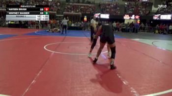 158 lbs Round 1 - Whitney Wagner, Browning Indians vs Hayden Brugh, Browning High School