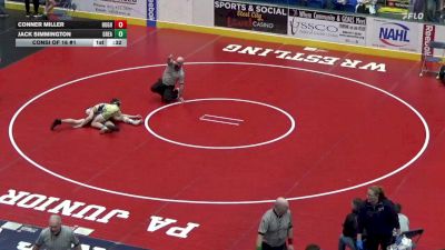 132 lbs Consi Of 16 #1 - Conner Miller, Hughesville vs Jack Simmington, Great Valley