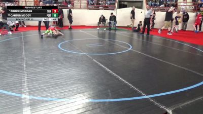 85_B lbs Round Of 32 - Brock Morgan, Trinity vs Carter McCoy, Portage