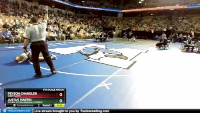 150 Class 1 lbs 5th Place Match - Justus Martin, Father Tolton Regional Catholic vs Peyson Chandler, West Platte