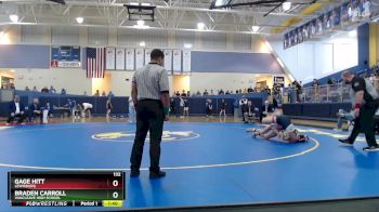 132 lbs 1st Place Match - Braden Carroll, Vancleave High School vs Gage Hitt, Lewisburg