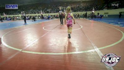 40 lbs Quarterfinal - Sadie Beavers, Harrah Little League Wrestling vs Everly Sides, Wichita Training Center