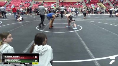 150 lbs Round 4 - Kaeden Wright, WR - Topeka Blue Thunder vs Gunner Morris, Olathe Raptor Wrestling Club