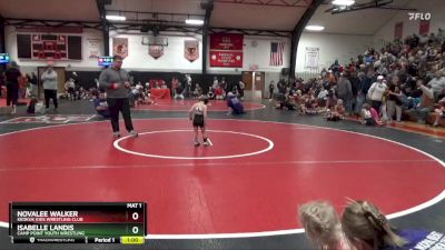 Bracket 1 lbs Round 5 - Novalee Walker, Keokuk Kids Wrestling Club vs Isabelle Landis, Camp Point Youth Wrestling