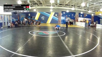 132 lbs Round 1 (8 Team) - William Harvey, Wakulla WC vs Tyson Horel, Westside Wrestling