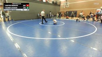 56 lbs Cons. Semi - Sawyer Wemhoff, St. Maries Wrestling Club vs Caliber Jackson, Grangeville Youth Wrestling Club