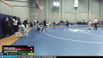 74 lbs Quarterfinal - Tazio Alfaro, Cherry Creek Wrestling Club vs Mason Rouhani, Coast