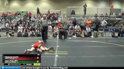 60 lbs Round 2 (4 Team) - Max Phillips, Brighton Orange vs Teagan Duits, Lowell WC Red