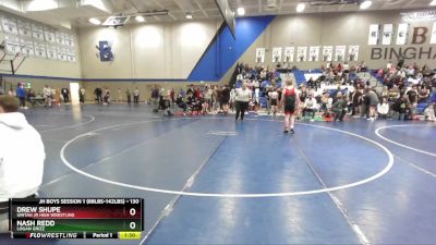 130 lbs Cons. Round 2 - Drew Shupe, Uintah Jr High Wrestling vs Nash Redd, Logan Grizz