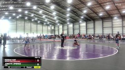 100 lbs Round 1 - Norah Hay, Brown Deer Wrestling vs Jordyn Jimenez, SAW