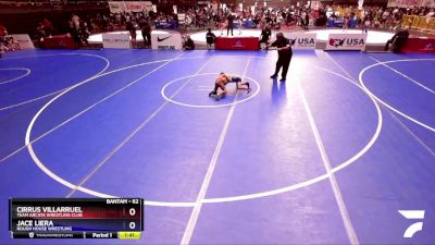 62 lbs Quarterfinal - Cirrus Villarruel, Team Arcata Wrestling Club vs Jace Liera, Rough House Wrestling