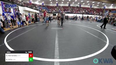 49 lbs Quarterfinal - Orlando Hernandez, Lone Grove Takedown Club vs Nolan Ortiz, Lions Wrestling Academy