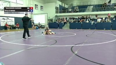 110 lbs Cons. Round 3 - Mackenzie Burger, Southern Oregon University vs Nyla O`Brien, University Of Providence