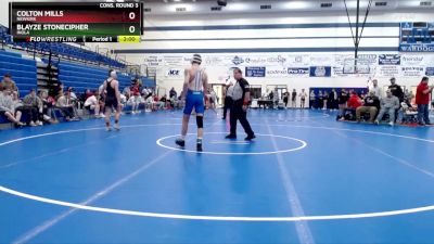 132 lbs Cons. Round 3 - Blayze Stonecipher, Inola vs Colton Mills, Newkirk