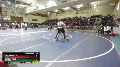 285 lbs 5th Place Match - Roman Diaz, Beaumont vs Jaydan Veliz, Colony