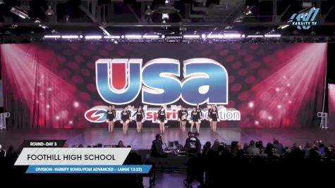 Foothill High School - Varsity Song/Pom Advanced -- Large 12-23) [2023 Varsity Song/Pom Advanced -- Large 12-23) Day 3] 2023 USA Spirit & Junior Nationals/Collegiate Championships