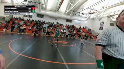 113 lbs Round 1 - Logan Bacon, Shoshoni vs Ty McWilliams, Lander Valley