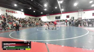 170 lbs Champ. Round 1 - Alyssa Guzman, Orange Vista vs Zahra Shatavy, Indio