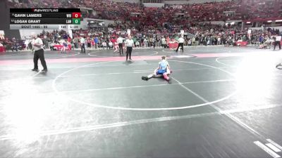 95 lbs Quarterfinal - Gavin Lamers, Wrightstown vs Logan Grant, LAW