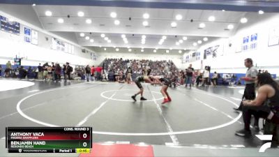 102 lbs Cons. Round 3 - Benjamin Hand, Redondo Beach vs Anthony Vaca, Madera Grapplers