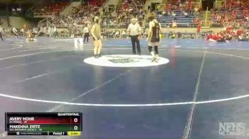 130 lbs Quarterfinals (8 Team) - MaKenna Zietz, W2-Bismarck Legacy vs Avery Mohr, E3-Fargo