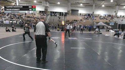 A 120 lbs Semifinal - Jacob Stinnett, Upperman High School vs Carter Hostetler, Spring Hill High School