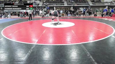 285 lbs Quarterfinal - Anthony Shivas, Derby/Oxford/Holy Cross vs Kazmeier Morosetti, North Kingstown
