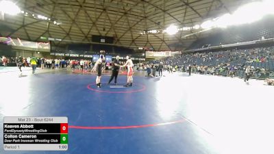 157 lbs Cons. Semis - Keaven Abbott, FordDynastyWrestlingClub vs Colton Cameron, Deer Park Ironman Wrestling Club