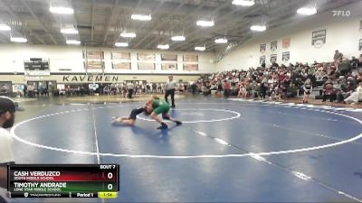 100 lbs Champ. Round 1 - Cash Verduzco, South Middle School vs Timothy Andrade, Lone Star Middle School