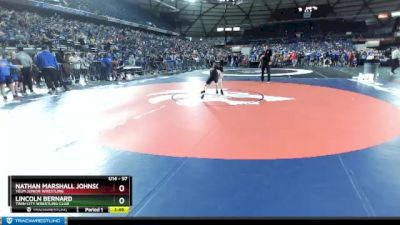 97 lbs Champ. Round 1 - Lincoln Bernard, Twin City Wrestling Club vs Nathan Marshall Johnson, Yelm Junior Wrestling