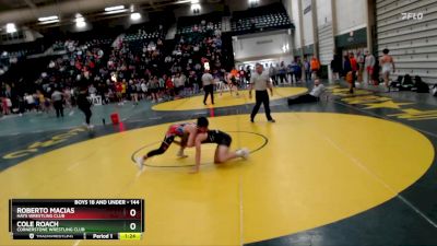 144 lbs Champ. Round 1 - Roberto Macias, Hays Wrestling Club vs Cole Roach, Cornerstone Wrestling Club