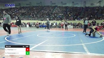 80 lbs Round Of 32 - Clayton Thomas, Mustang Middle School vs Gabe Punnnoose, Westmoore Wresting