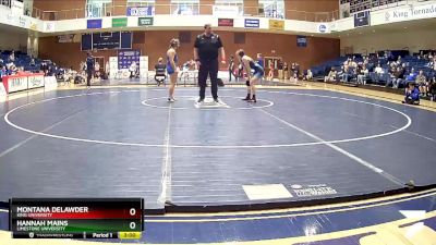 130 lbs Semifinal - Montana Delawder, King University vs Hannah Mains, Limestone University