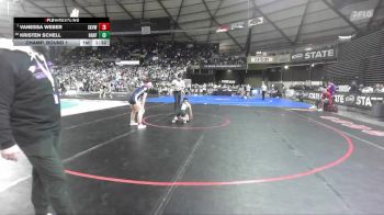 Girls 4A 130 lbs Champ. Round 1 - Vanessa Weber, Skyview (Girls) vs Kristen Schell, Hanford (Girls)