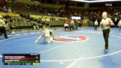 106 Class 1 lbs Cons. Round 2 - Matthias McGregor, Summit Christian Academy vs Brayden Ortiz, Lone Jack