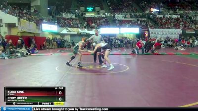 A - 145 lbs Cons. Round 2 - Koda King, Ronan vs Cody Hofer, Billings Central