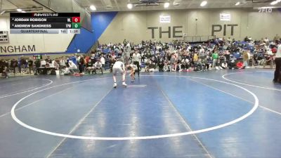 100 lbs Quarterfinal - Andrew Sandness, Team Prestige Wrestling vs Jordan Robison, Westlake