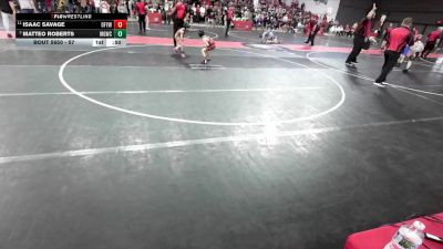 57 lbs 3rd Place Match - Matteo Roberts, Monona Grove/McFarland Wrestling Club vs Isaac Savage, Oconto Falls/Abrams Youth Wrestling