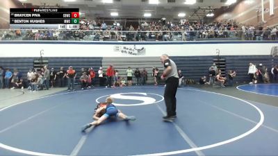 76 lbs Cons. Round 5 - Braycen Piva, Challis Blackheart Wrestling Club vs Benton Hughes, Middleton Wrestling Club