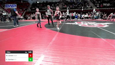 70 lbs Quarterfinal - Miller Wayne Smith, Skiatook Youth Wrestling vs Oliver Dorton, Grove Takedown Club