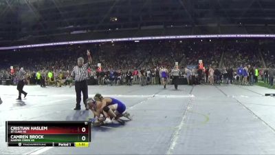 D2-106 lbs Quarterfinal - Cristian Haslem, St Clair HS vs Camren Brock, Harper Creek HS