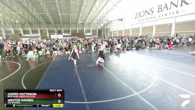 108 lbs Cons. Round 3 - Weston Hansen, 208 Badgers vs Jasper Mattinson, Bear River Wrestling Club