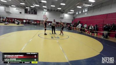 159 lbs Cons. Round 3 - Reynaldo Martinez, Del Norte High School vs Luca Moore, Amador Valley High School